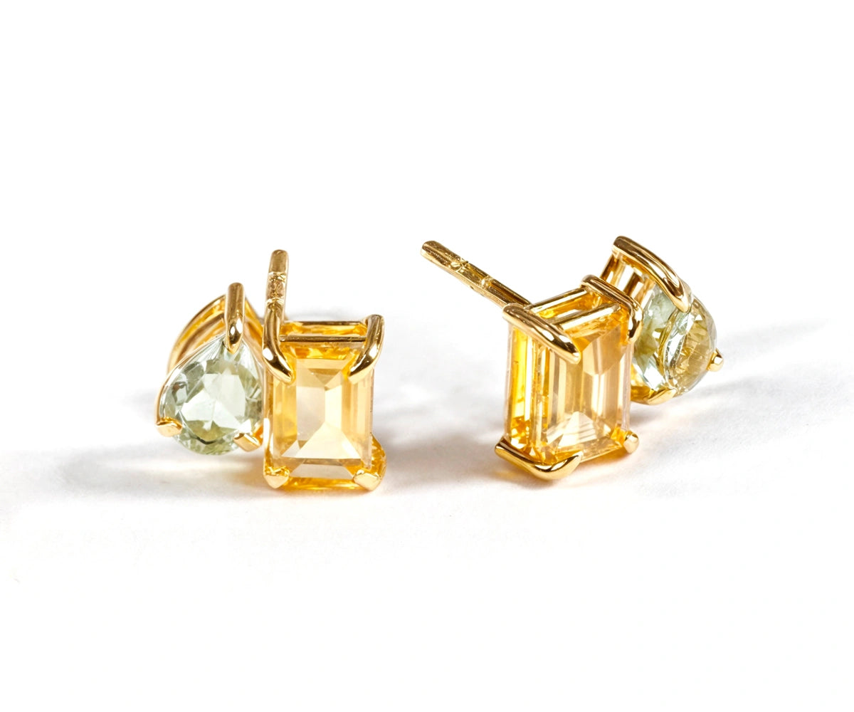green and gold earrings