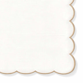 Soft reusable cotton dinner napkins with decorative scalloped border for everyday and holiday meals