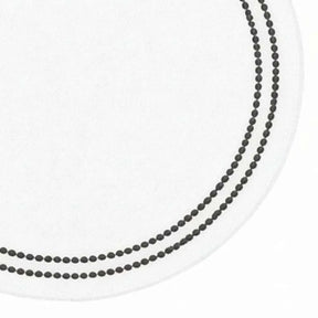 White and charcoal decorative cotton placemats paired with rectangle table mats