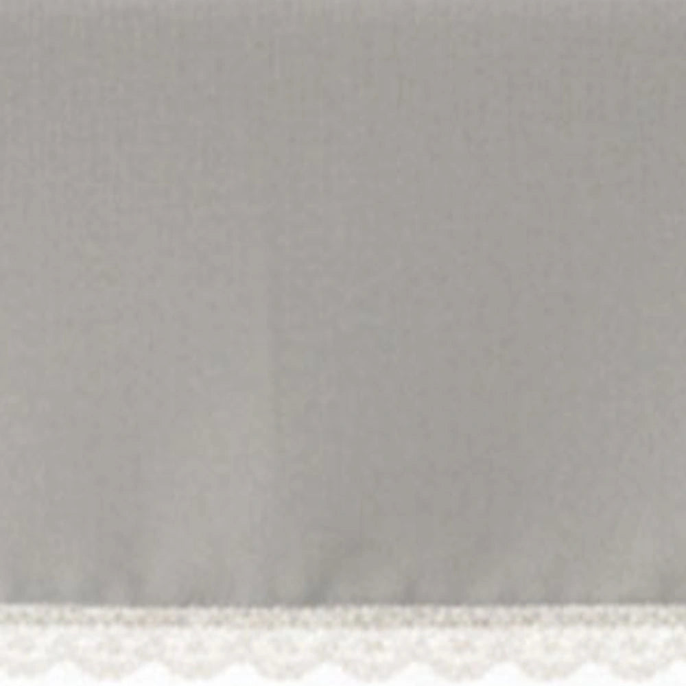 Light gray solid cotton tablecloth detail