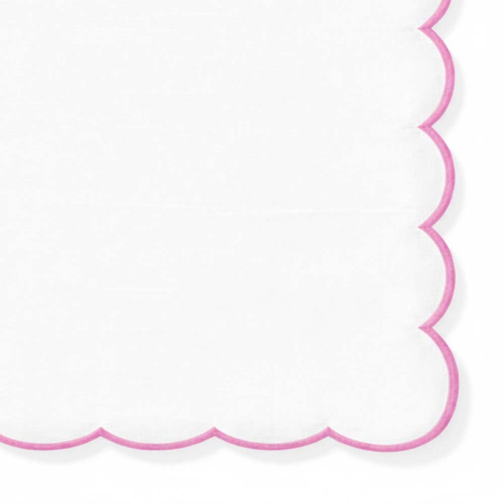 100% cotton cloth napkins bulk with scalloped edge trim for elegant dining table setting