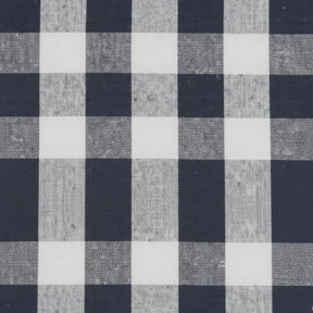 Navy and Cream buffalo check curtain