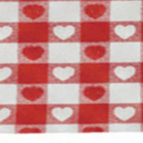 Heart print cotton table runner fabric texture close-up