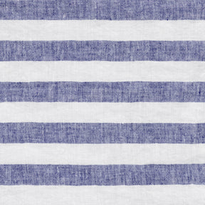 Detail of an Italian Stripe Napkin with a blue and white striped design