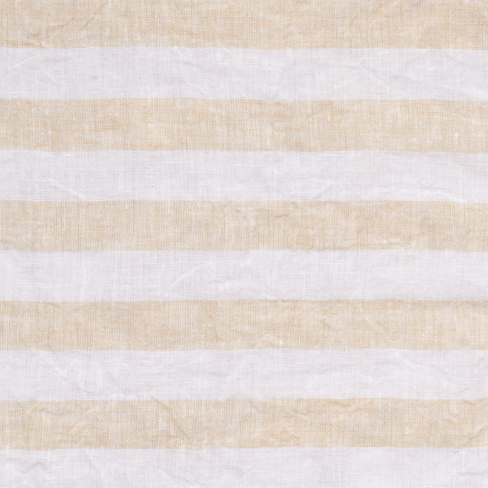 Italian Stripe Napkin with a white and beige striped pattern