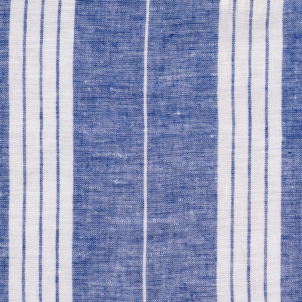 Soft linen kitchen towels with classic blue and white stripe design, 18x28 inches