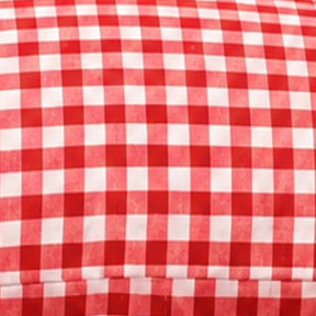 Red gingham linen duvet cover set with pillowcases, breathable European linen bedding for cottage bedroom décor