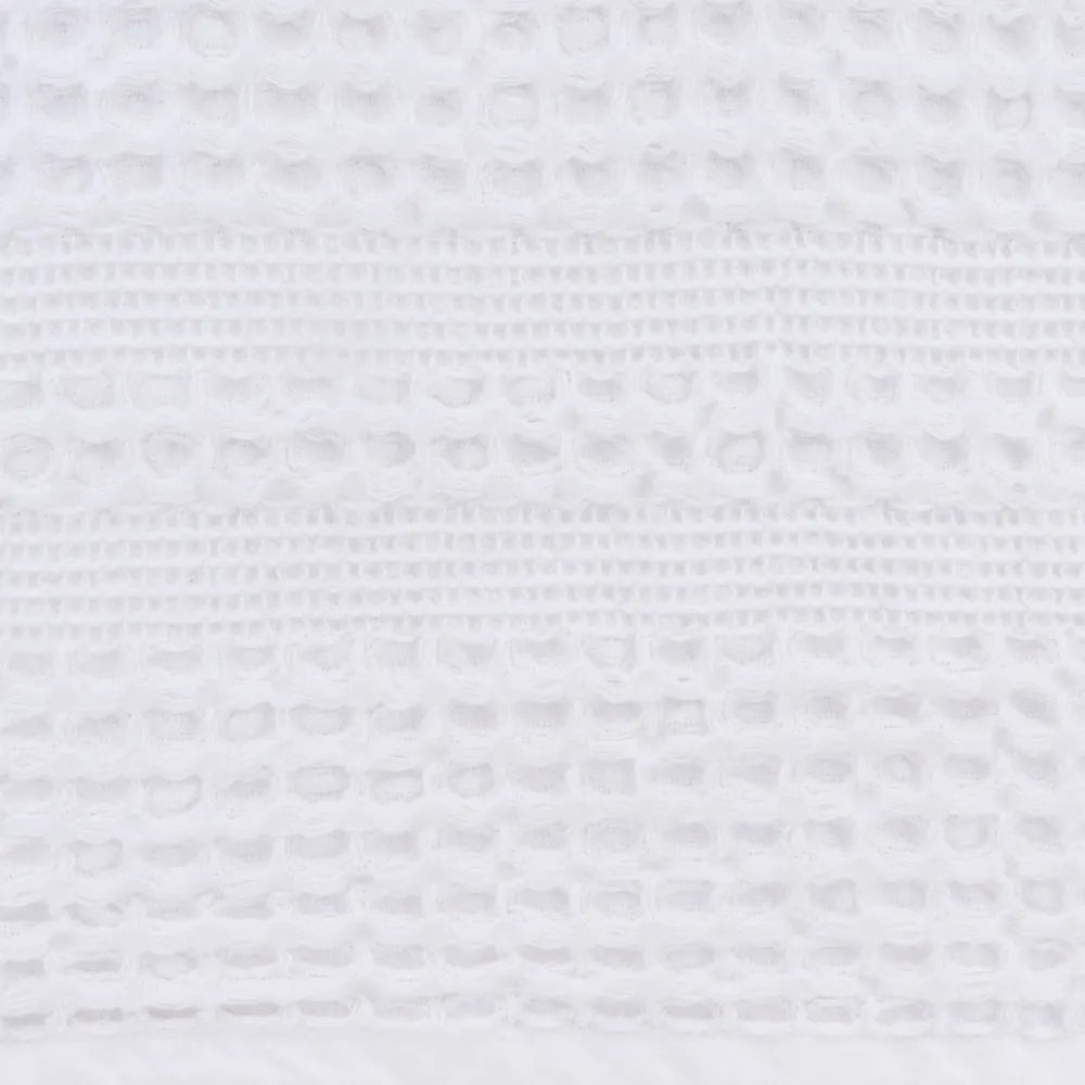 Lightweight, quick-drying white cotton waffle towel set for home and gym