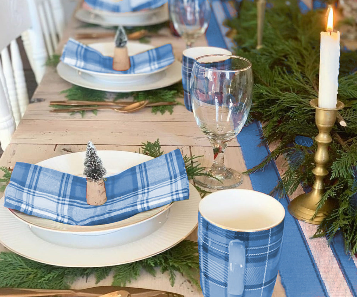 Add style with a striped table runner on your dining table.