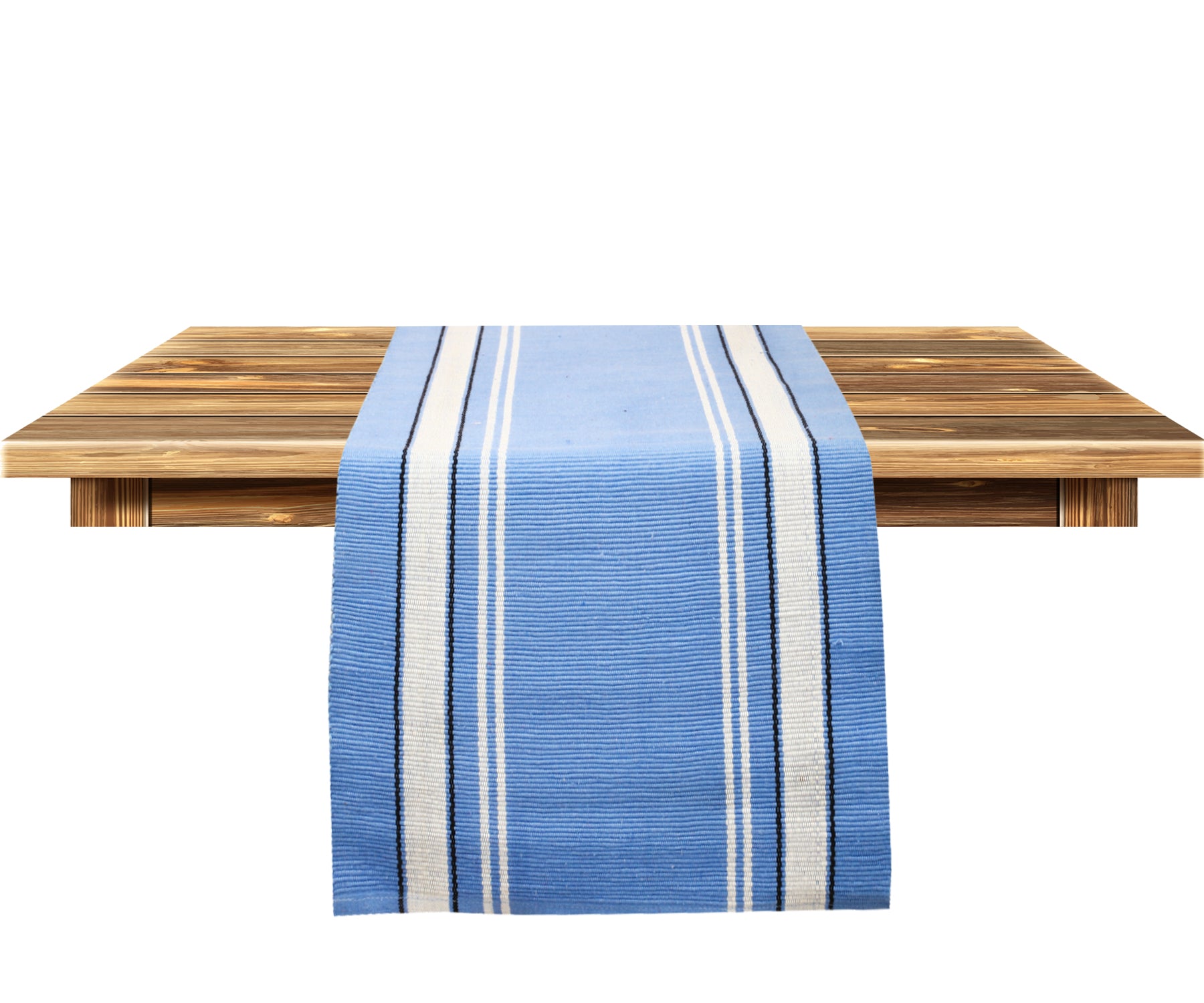 Elevate your dining table with a country-style runner, featuring timeless stripes in cotton fabric.