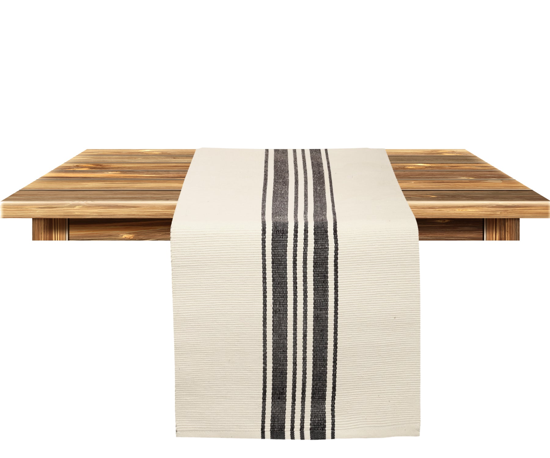 Timeless style with a white farmhouse dining table runner.
