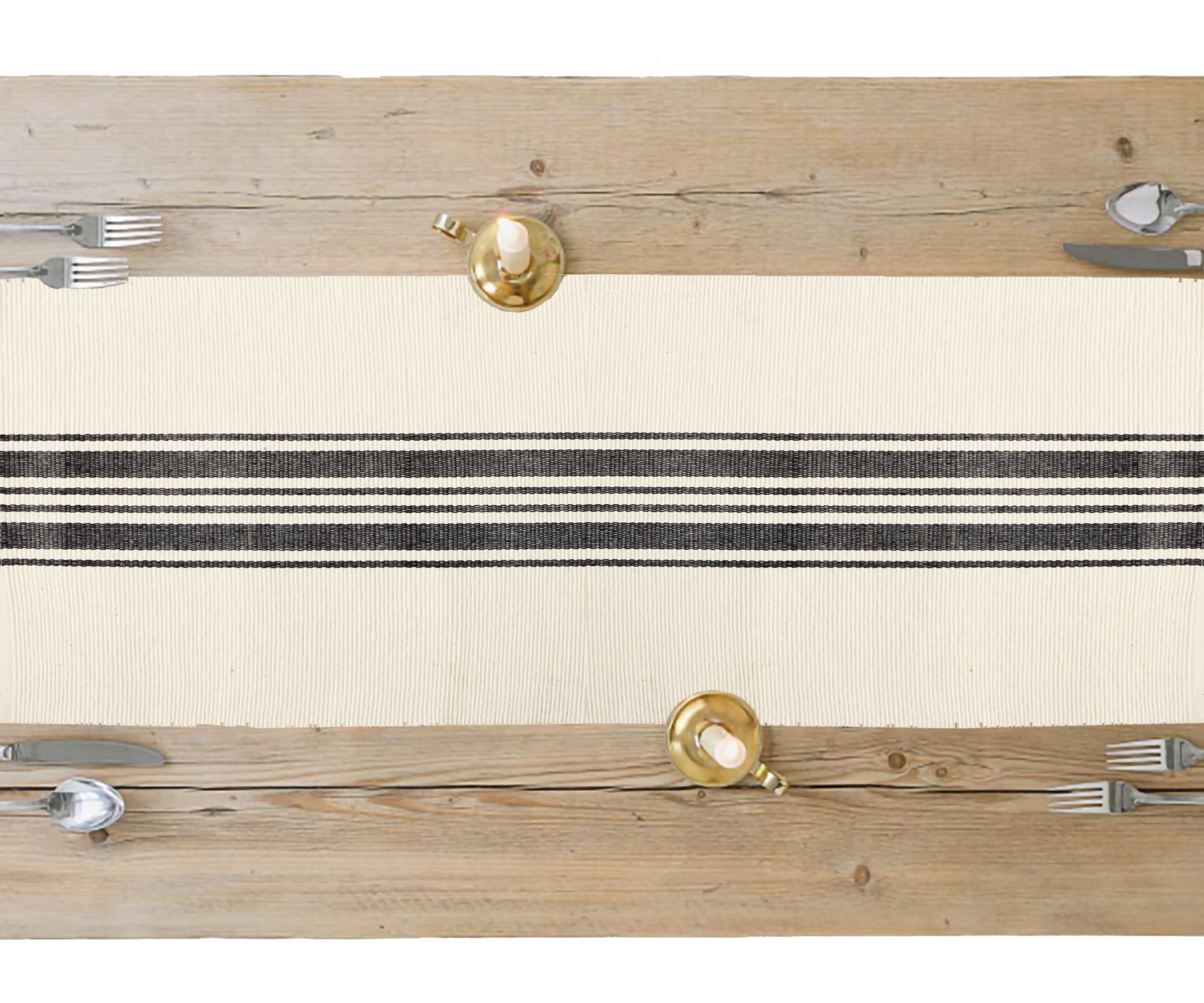 Elegant dining table runner with farmhouse appeal.