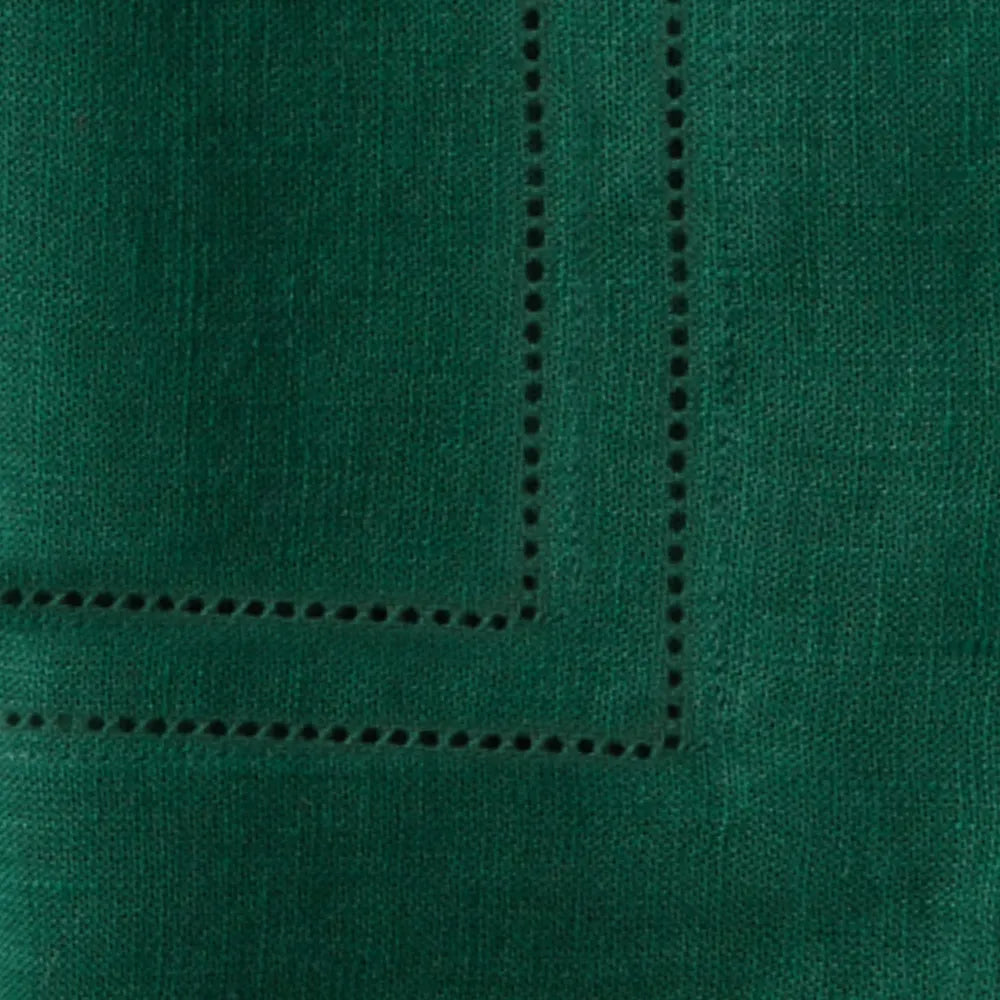 Elevate your table setting with our Green Hemstitch Napkins, crafted from 100% linen and finished with elegant double hemstitch detailing
