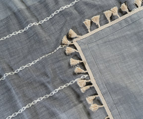 Tablecloth Round - Plaid Tablecloth with Tassel