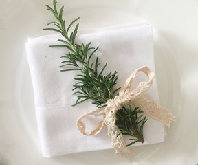 Customizable white Cotton Napkins for Weddings and Showers
