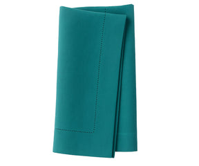 Elegant teal blue cotton napkin made from 100% cotton, adding depth and charm to dining décor