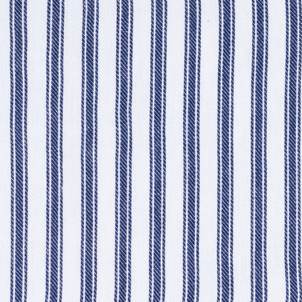 striped round tablecloth complements farmhouse, rustic, cottage, and modern décor styles.