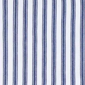 striped round tablecloth complements farmhouse, rustic, cottage, and modern décor styles.