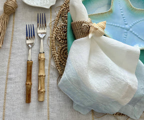 Machine-washable linen napkin adds a touch of elegance to any meal.