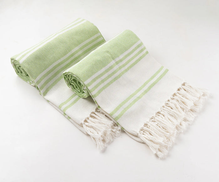 Soft cotton beach towels set for spa, bath, or poolside relaxation