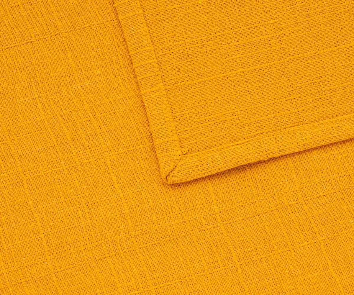 Close-up of yellow cotton napkins showing soft, absorbent texture.