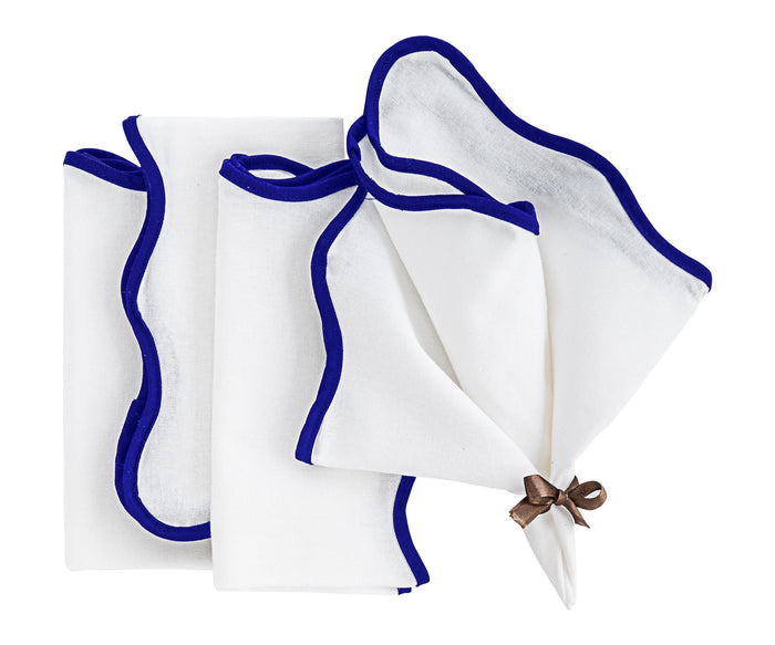 Border navy blue napkins for everyday and special events