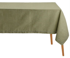 Muted Olive cotton tablecloth, minimalist solid color table cover for modern decor
