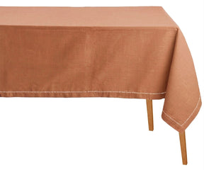 Teraacotta cotton tablecloth, durable and reusable table linen for everyday use