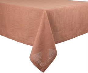 Terracotta cotton tablecloth, warm tone table cover for farmhouse dining decor