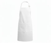 White apron with two pockets, unisex cooking apron for men and women