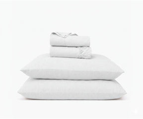 pure white linen bed sheets made from 100% European flax for breathable, hotel-style comfort
