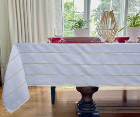 Outdoor tablecloths not only beautify but also protect your table.