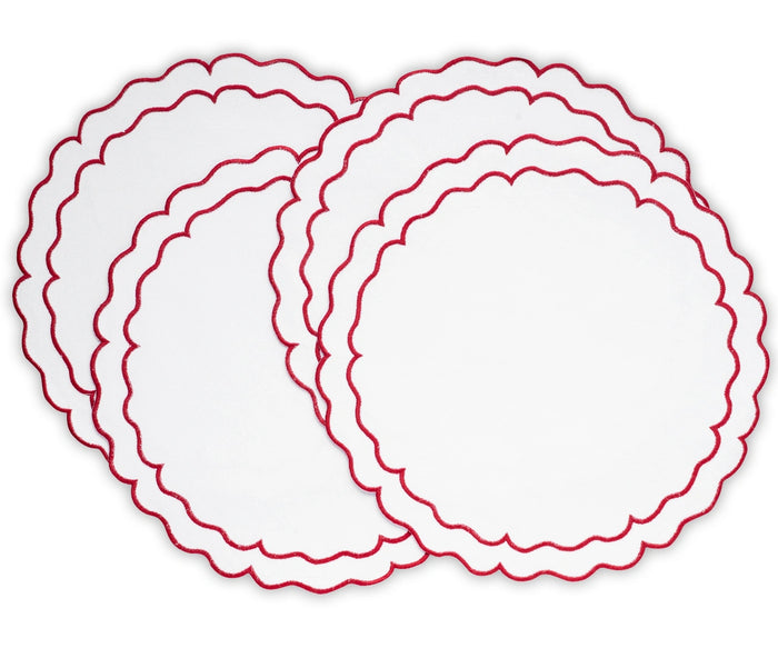100% cotton red and white placemats, cloth placemats for home decor