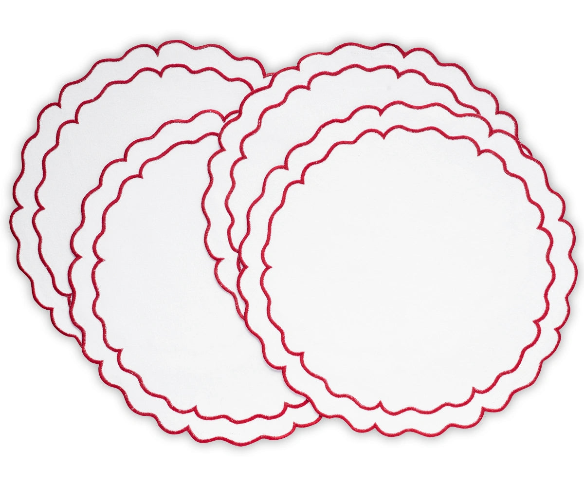 100% cotton red and white placemats, cloth placemats for home decor