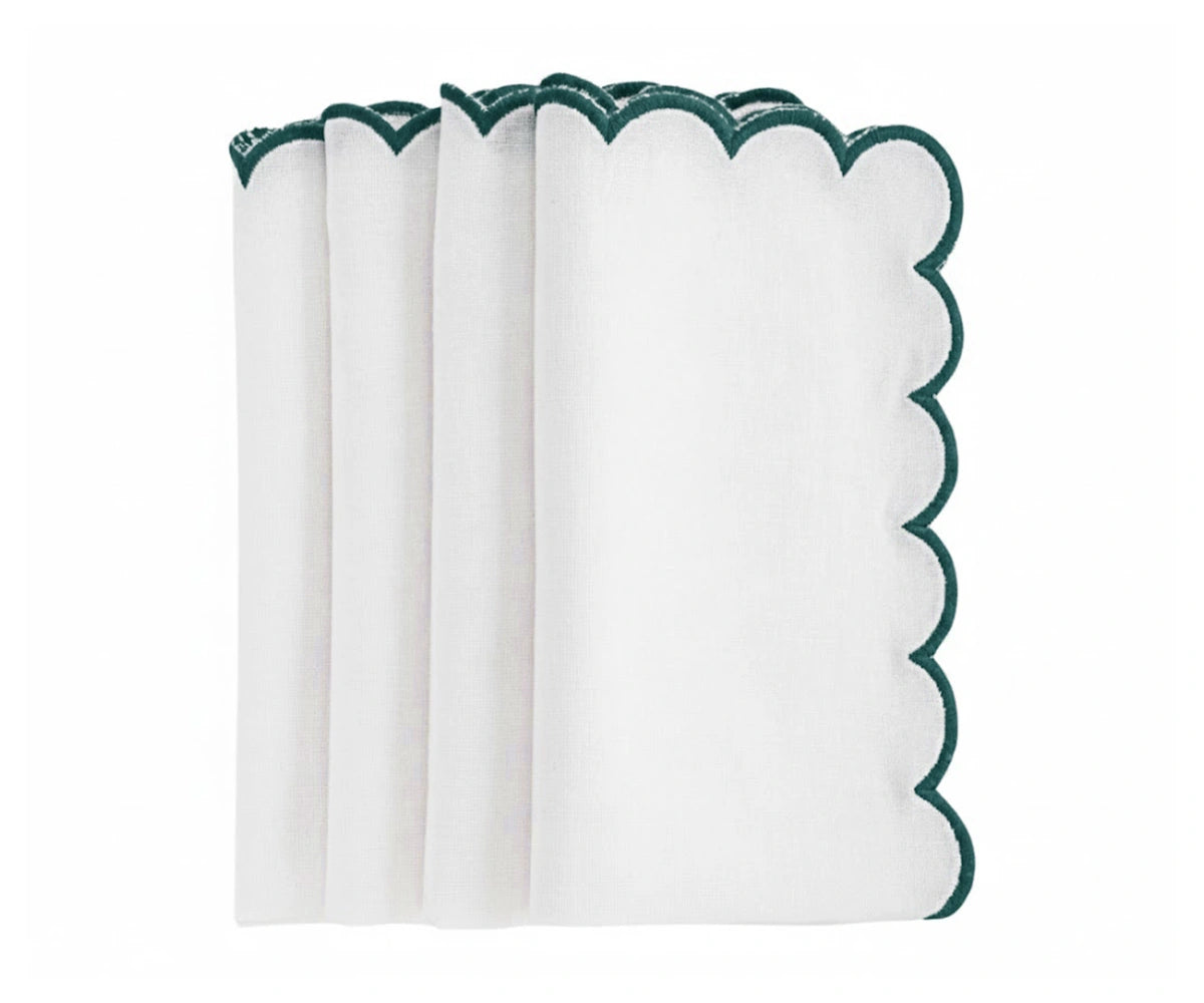 Elegant green table napkin, soft fabric for everyday dining use