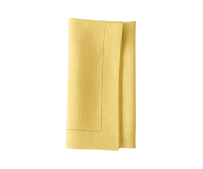 Bold sunflower yellow napkin made from 100% cotton, adding warmth and brightness to dining décor.