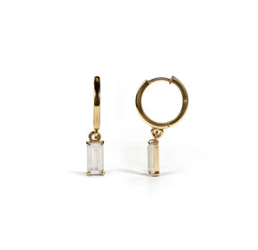 18K Gold Plated Cubic Zircon Hoop Earrings for Women