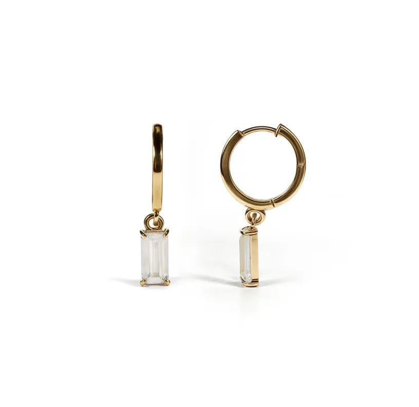 18K Gold Plated Cubic Zircon Hoop Earrings for Women