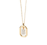 Gold Letter B Necklace with Zircon Pendant on Adjustable Anchor Chain