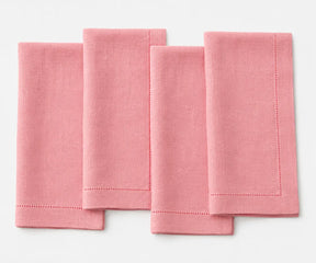 Signature linen table napkins with soft texture and tailored hemstitch detailing