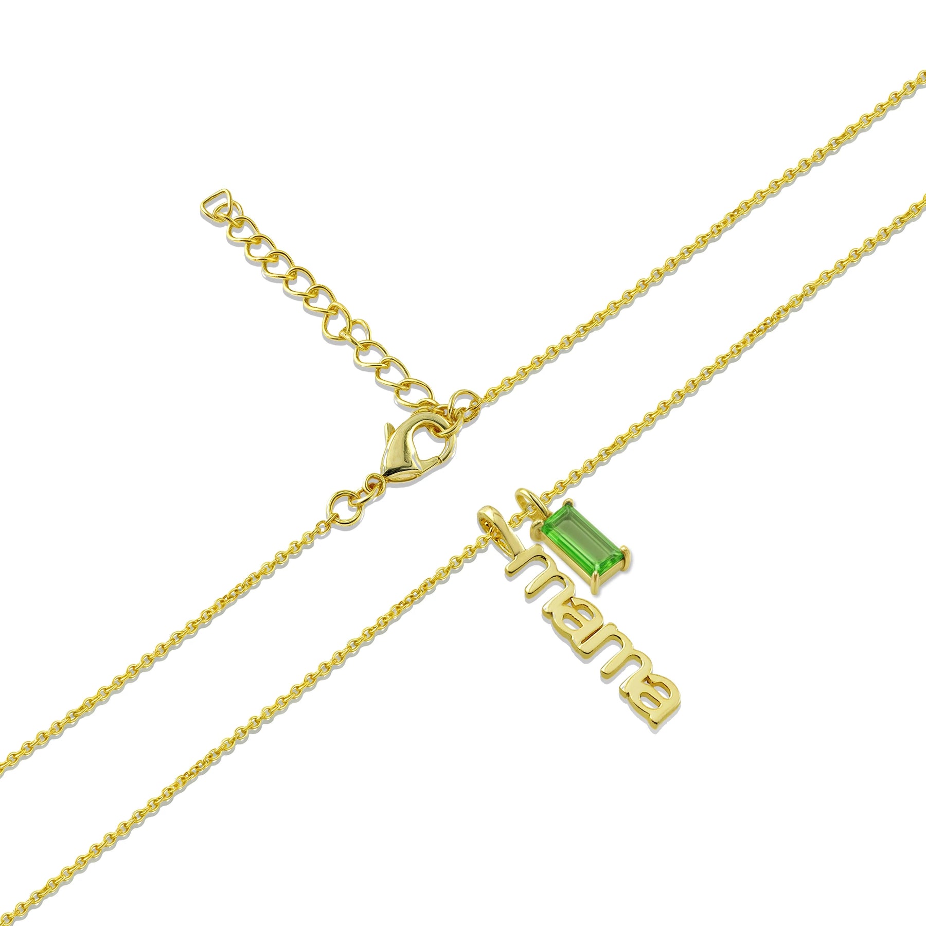 August peridot mama birthstone necklace with green crystal charm personalized mom jewelry