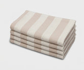 Beige Cabana Stripe Napkins, Reusable Cloth Napkins for Holiday Hosting, Brunches