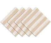 Beige Striped Napkins, Reusable Cotton Linen Table Linens for Rustic Dining Rooms and Family Gatherings.