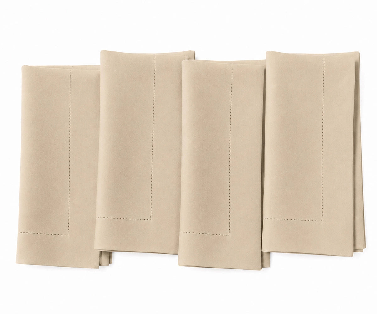 Beige linen wedding napkins for elegant table settings and wedding reception decor