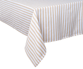 Rustic beige rectangle tablecloth for dining table, weddings, and seasonal decor