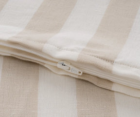 Assorted sizes of striped beige cotton linen cushion covers, pack of 2