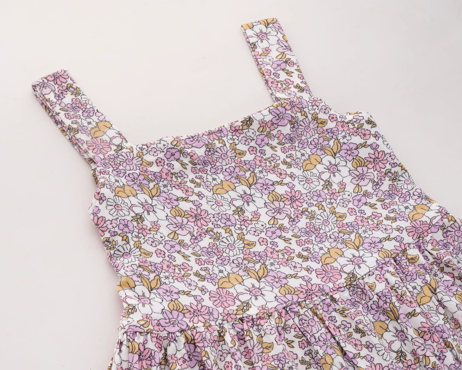 Cute pink floral toddler dress for girls – breathable cotton sleeveless dress for summer comfort and everyday wear.