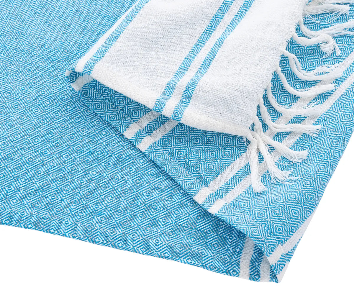 Turkish Beach Towels Set Of 2 – 100% Organic Cotton, Lightweight & Portable