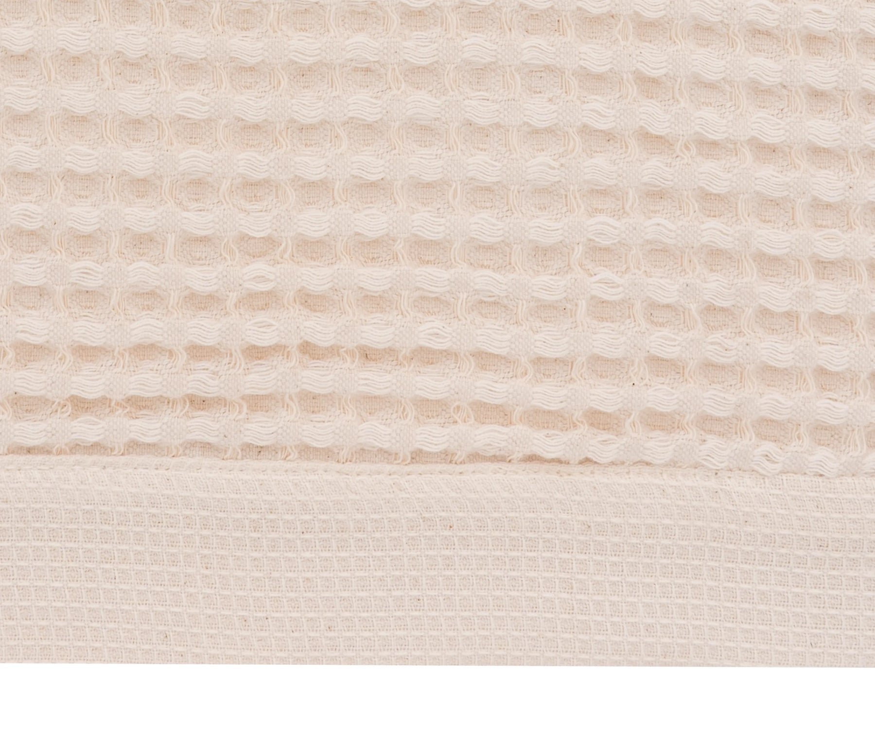 Plush natural cotton waffle towel for spa, home, gym, or travel