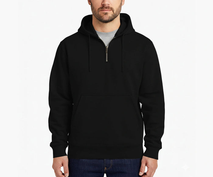 Black Men’s 100% Cotton Hoodie – soft breathable sweatshirt for everyday comfort and casual wear
